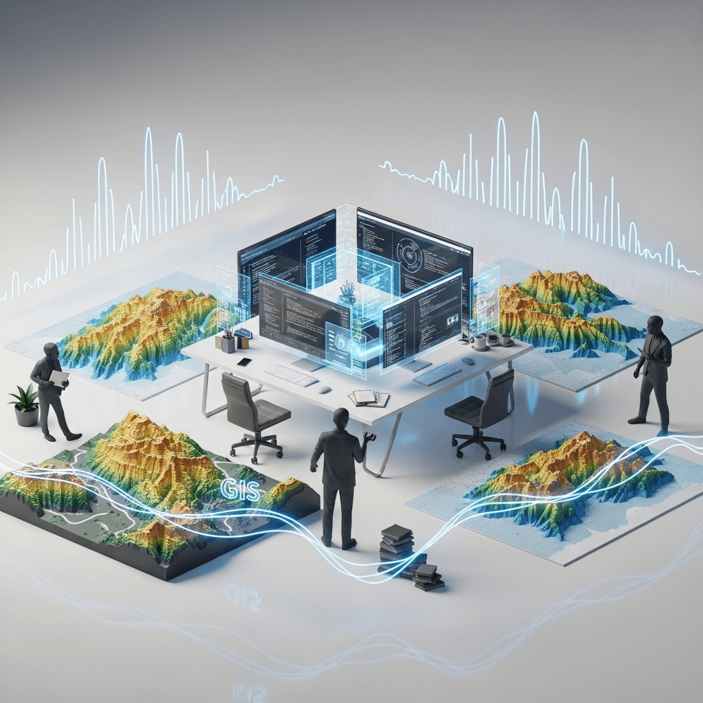 Illustration of terrain and spatial analytics